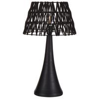 TISCHLEUCHTE Schwarz Pellejas - Schwarz, Textil (22/22/47cm) - Beliani