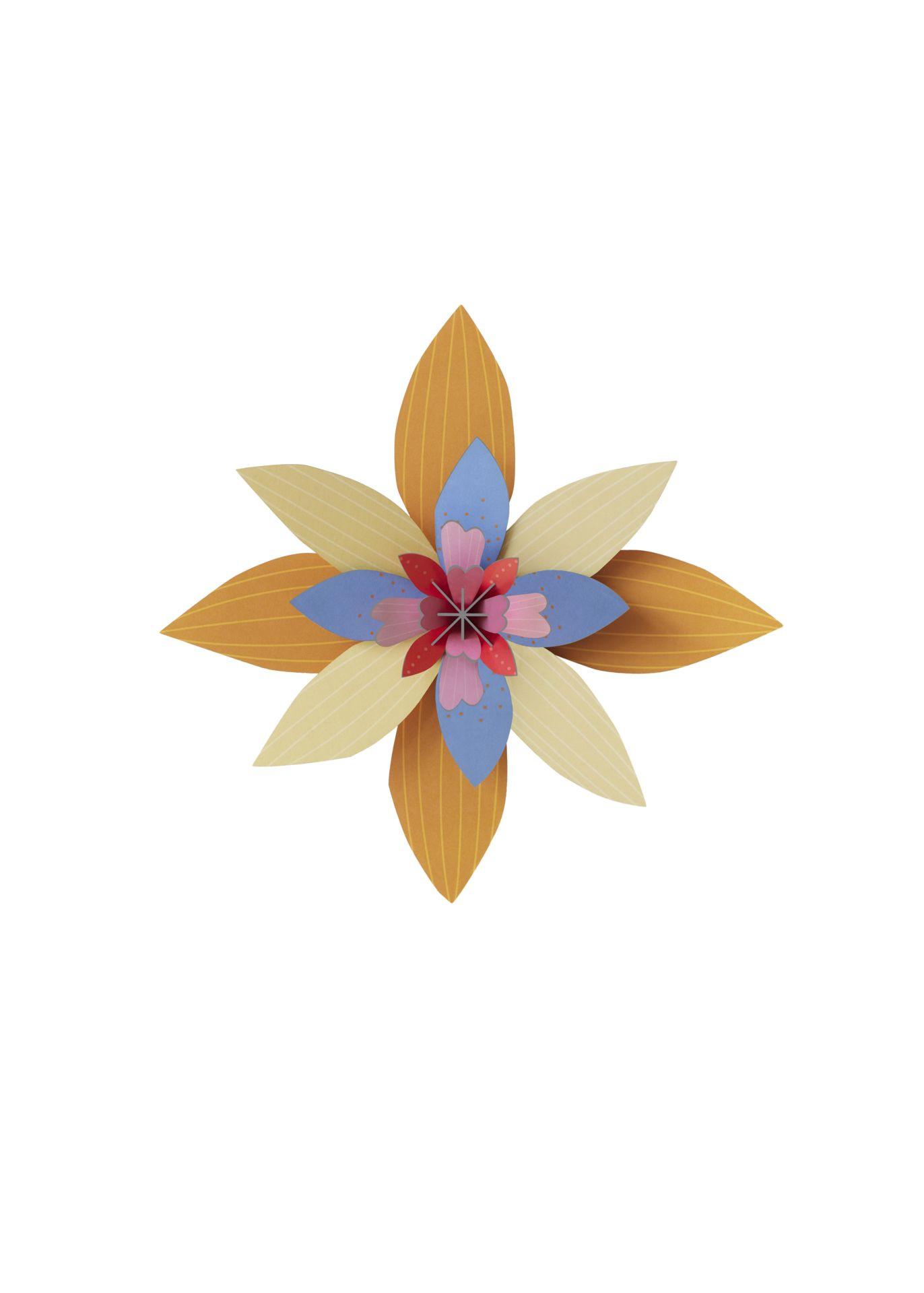 WANDSKULPTUR Bunt 6,8/31,5 cm - Multicolor, Wellpappe (6.8/31.5/32cm) - Studio Roof