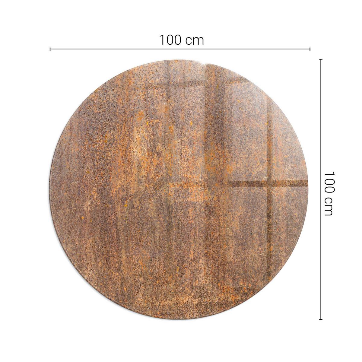 GLASPLATTE für Kamin Ø 100 cm - Braun, Glas (100/100/0.4cm) - TULUP