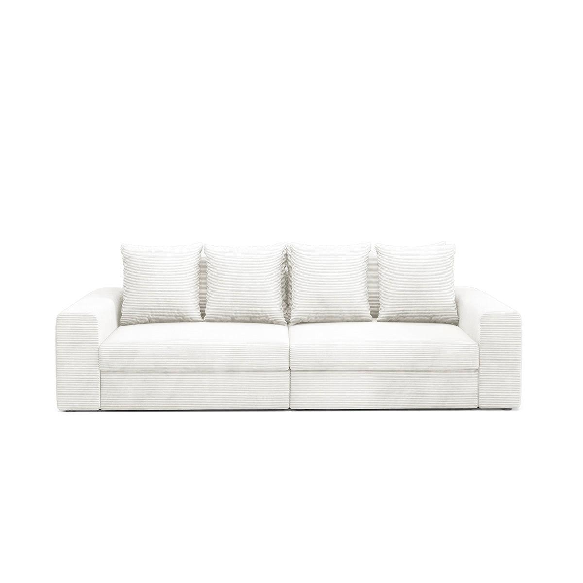 SOFA Paola 3 Sitzplätze Gebrochenes Weiß - Weiß, Holz (272/86/120cm) - Petits-meubles