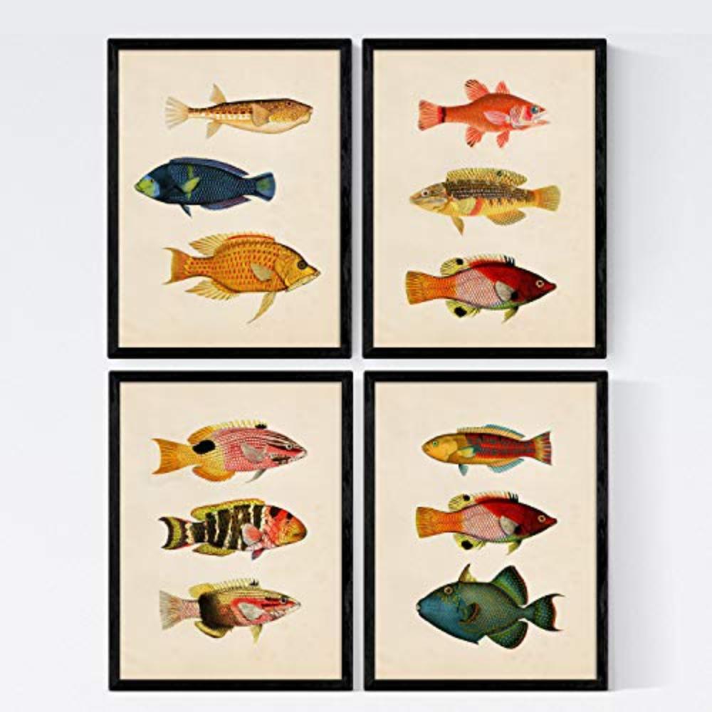 POSTER Set mit 4 Celtic von 12 verschiedenem A4 Schwarzer Rahmen - Schwarz, Papier (29.7/3cm) - Nacnic