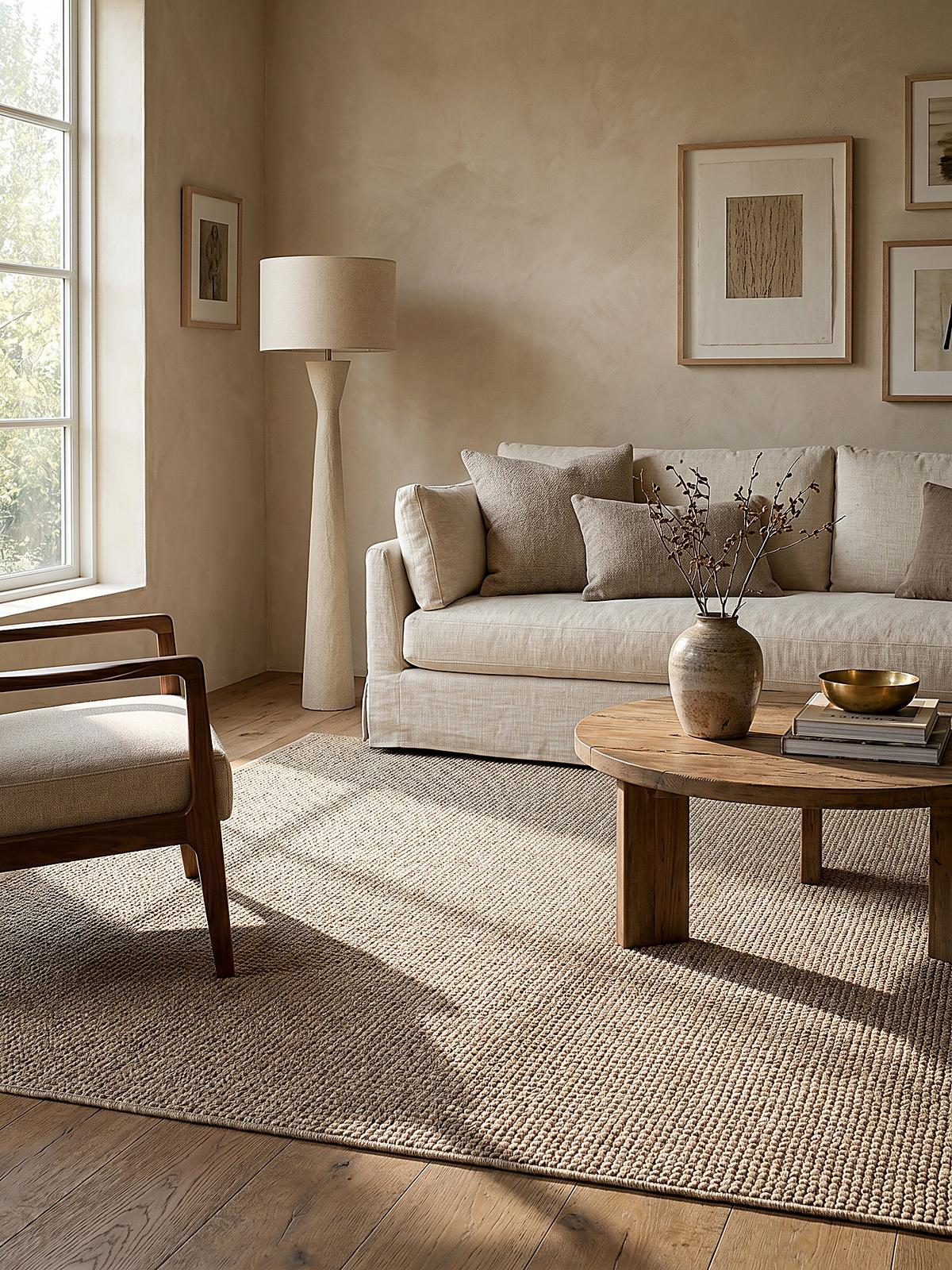 FLACHWEBTEPPICH Uni TOCE Polypropylen Natur 200 x 280 cm - Beige, Textil (200/280cm) - KADIMA DESIGN