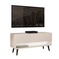 LOWBOARD TV-Schrank CALANTE 90 cm auf schrägen schwarzen Beinen - Kaschmir/Schwarz, Holzwerkstoff/Metall (90/43/35cm) - Lookway