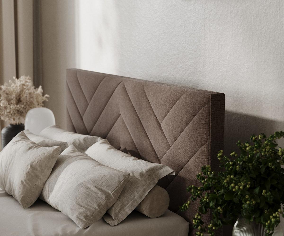 POLSTERBETT Arco 160/200 cm Braun im Asti Stoff - Schwarz/Naturfarben, Holz/Holzwerkstoff (160/200cm) - AltaBeds