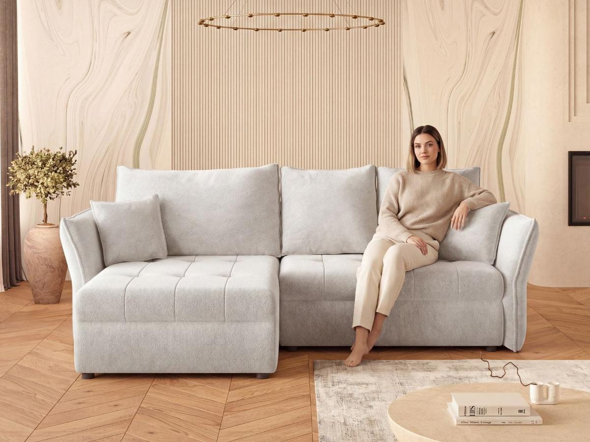 ECKSOFA Lino Hellgrau - Hellgrau/Schwarz, Holz/Kunststoff (270/172cm) - Graingold
