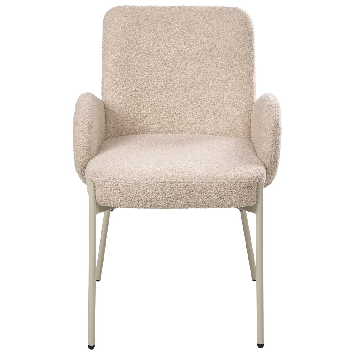 ESSZIMMERSTUHL Bouclé Hellbeige Magee - Beige, Textil (56/86/57cm) - Beliani
