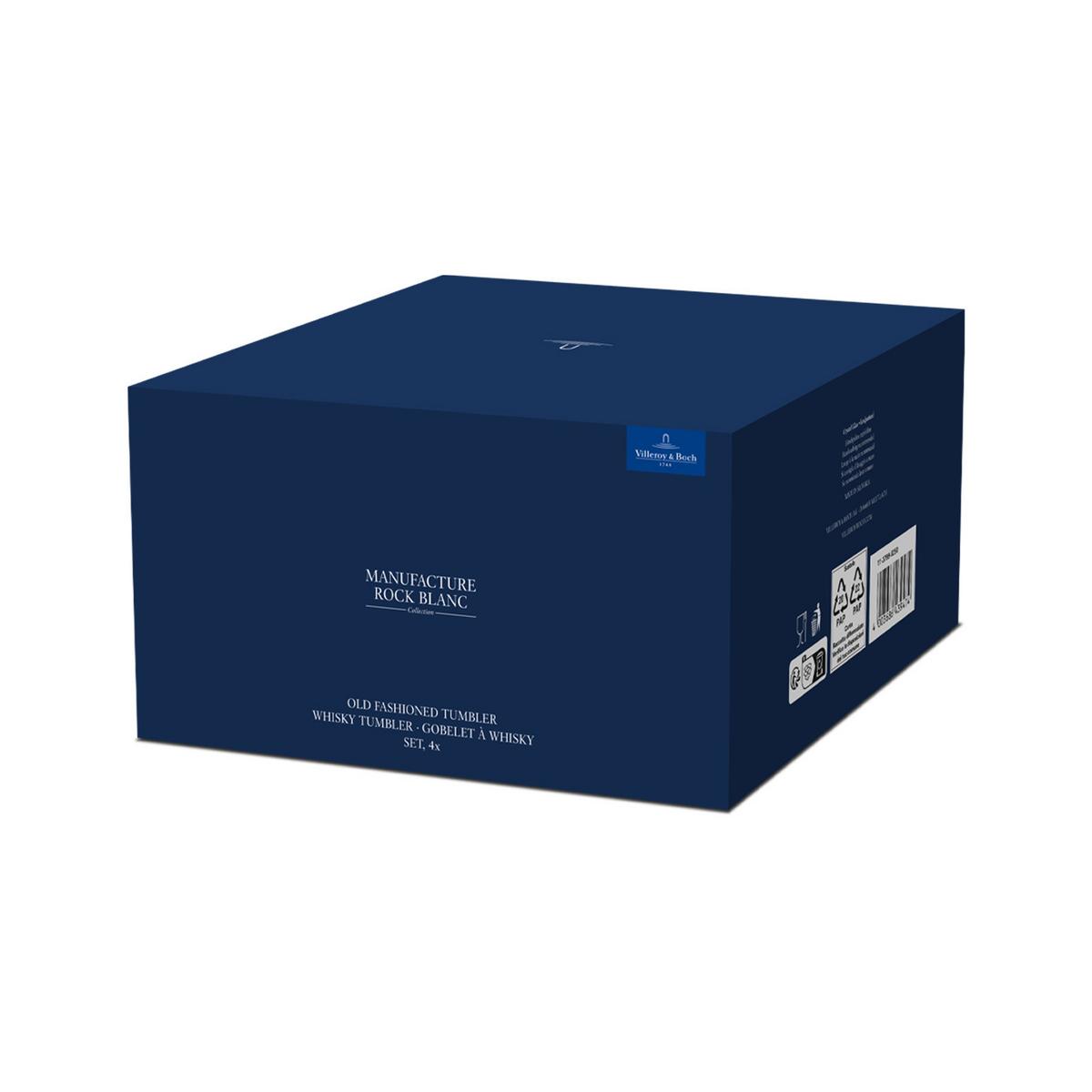 WHISKYBECHER Manufacture Rock weiß-transparent 250 ml 4er Set - Transparent/Weiß, Glas (0.25L) - Villeroy & Boch