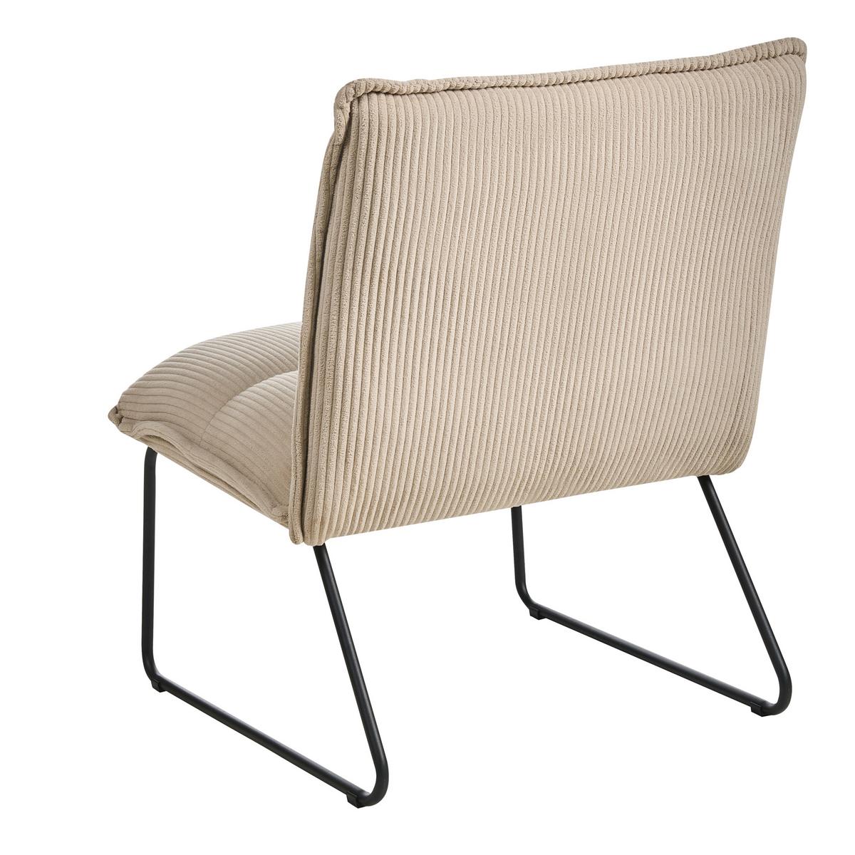 SESSEL 2er-Set Beige Bjasta - Beige/Schwarz, Textil (70/85/63cm) - Beliani