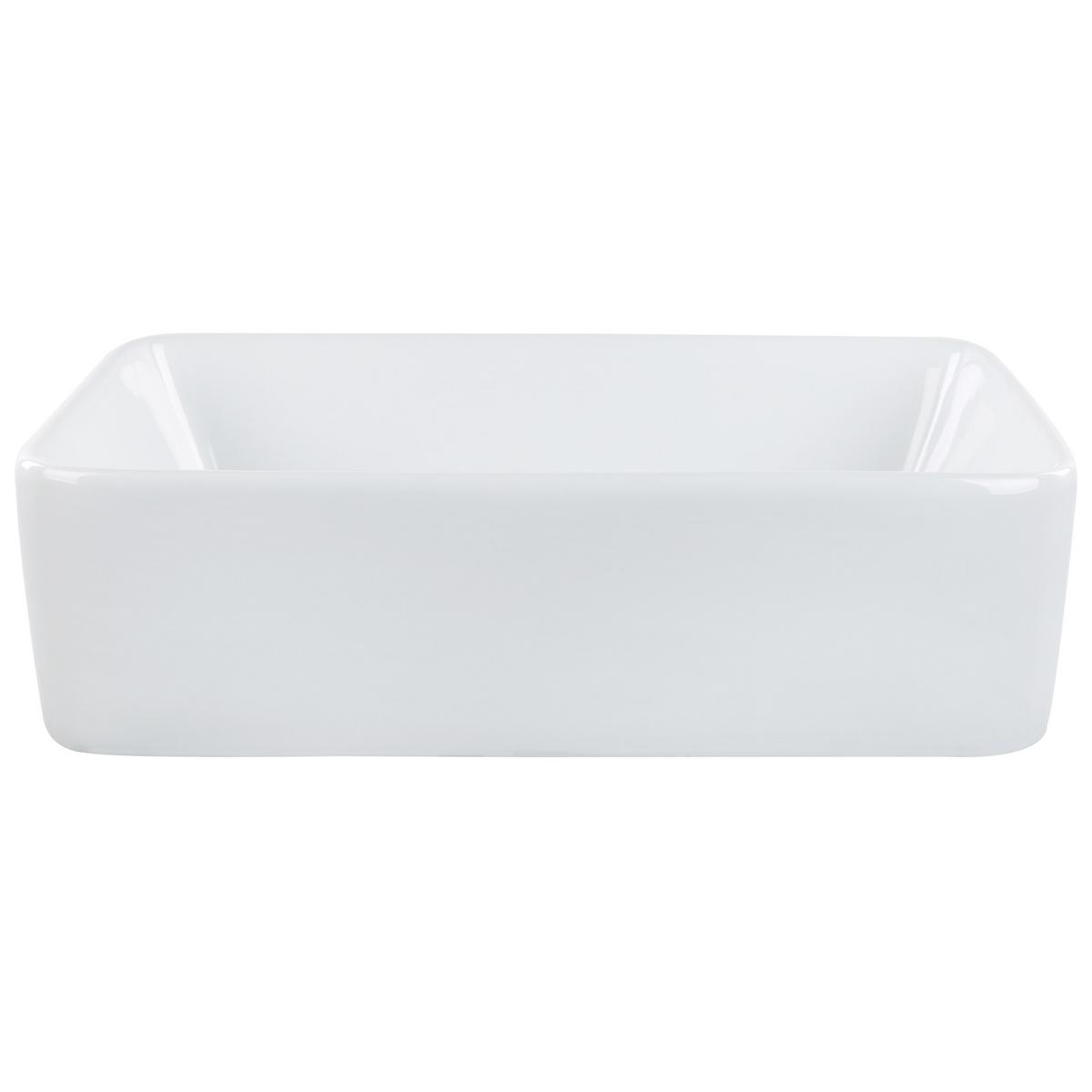 AUFSATZWASCHBECKEN Weiß 49/38 cm Keramik Travesia - Weiß, Keramik (49/14/38cm) - Beliani
