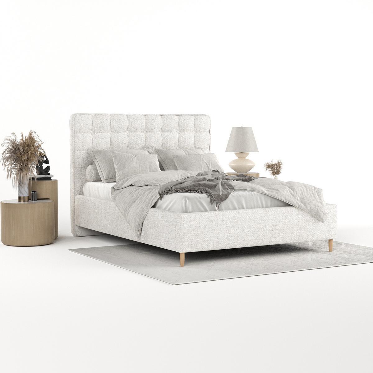 POLSTERBETT Paloma 140/200 cm Creme im Neve Stoff - Creme/Naturfarben, Holz/Holzwerkstoff (140/200cm) - AltaBeds