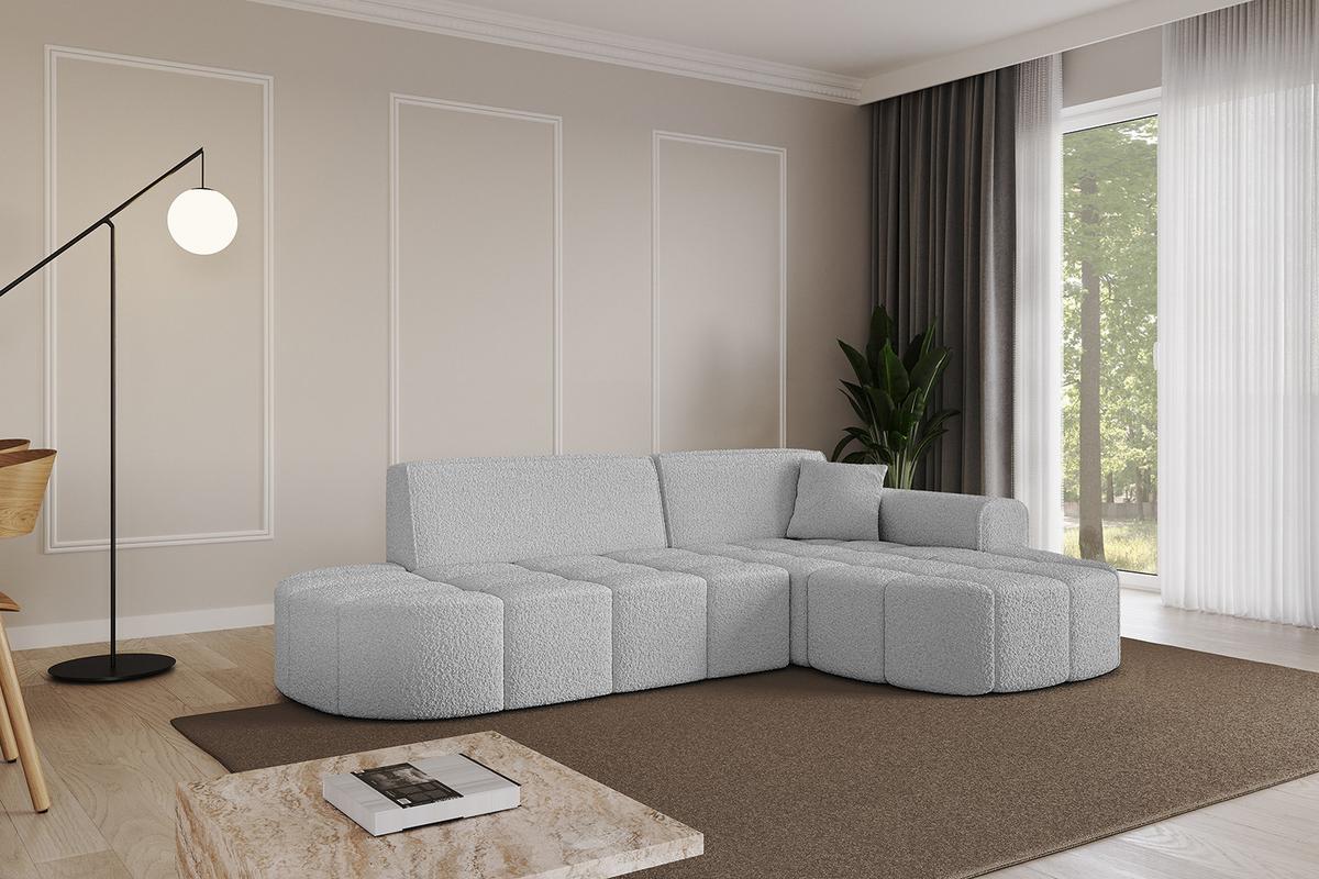 ECKSOFA Ottomane Rechts LIVO-L1 - 252x173x79,5 cm Hellgrau - Hellgrau, Holzwerkstoff/Textil (252/173cm) - ALTDECOR