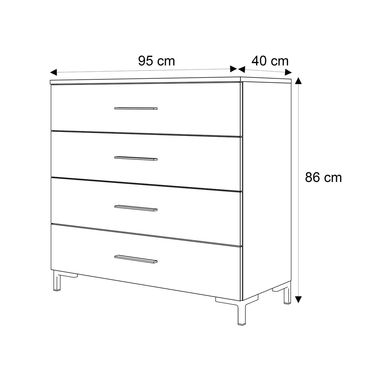 KOMMODE LINA KASCHMIR 4S mit Schubladen und LED-Beleuchtung Goldene Beine - Kaschmir/Goldfarben, Holzwerkstoff (95/86/40cm) - Lookway