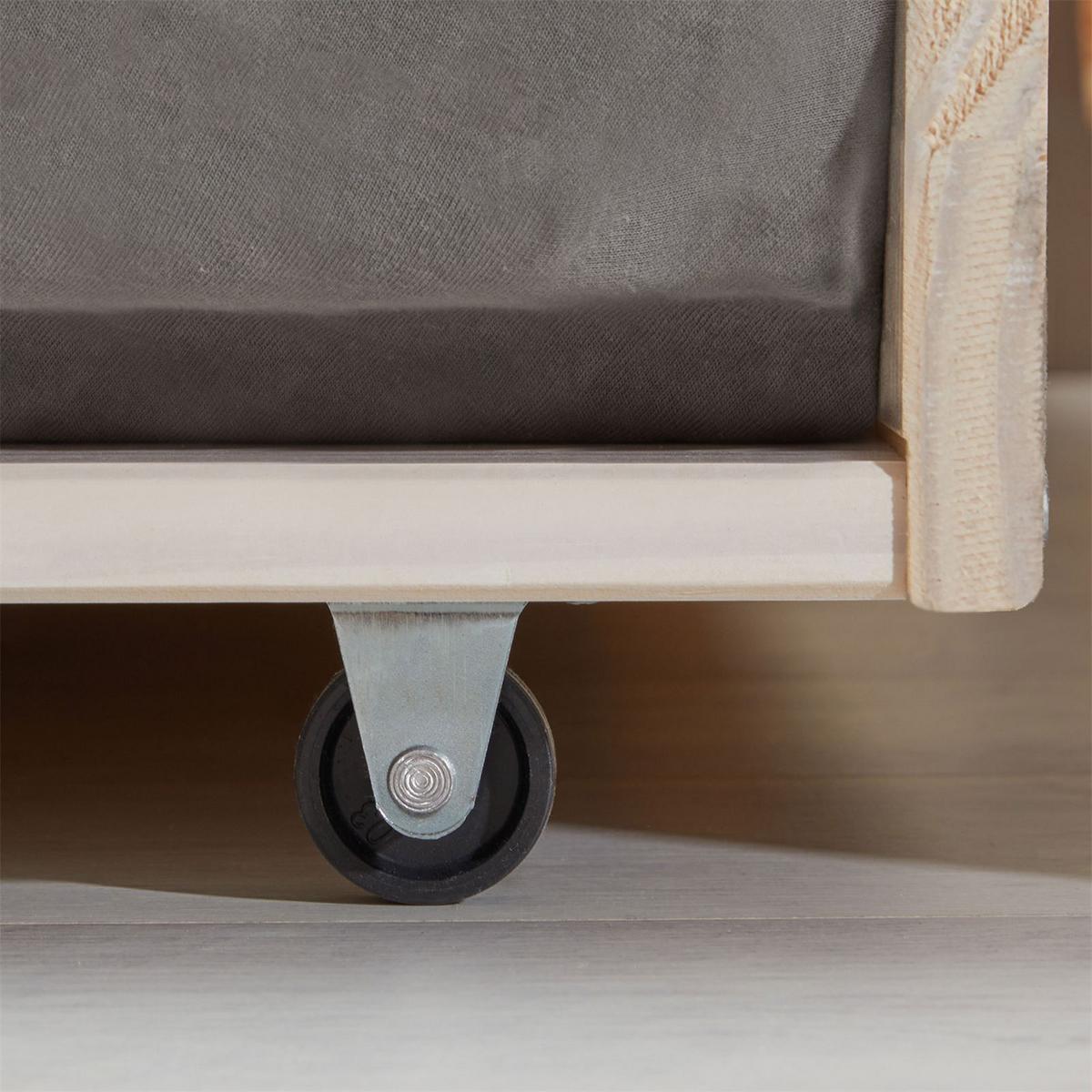 TANDEMBETT LORENA 90x190 cm taupe/weiß - Taupe/Weiß, Holz (90/190cm) - IDIMEX