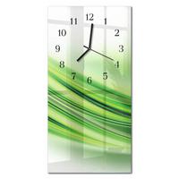 WANDUHR aus Glas 30x60 cm - Abstrakte Kunst - Grün, Glas (30/60/0.4cm) - TULUP