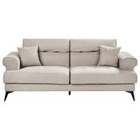 3-SITZER-SOFA Stoff Taupe Skive - Taupe, Textil (214/88/85cm) - Beliani