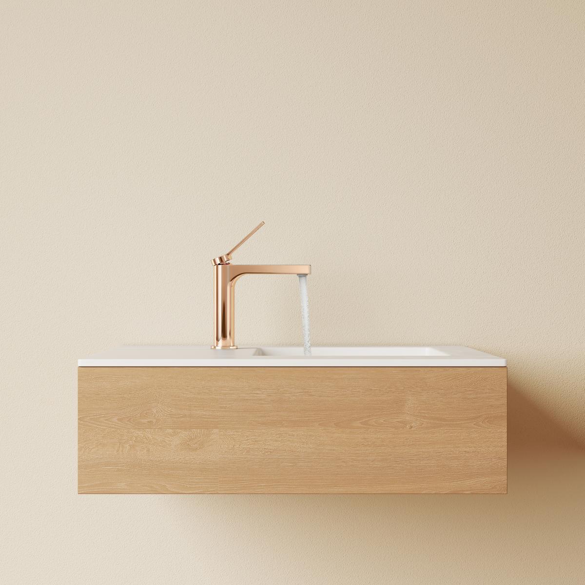 WASCHTISCHARMATUR Rosengold 19,5/17,3/4,6 cm - Roségold, Metall (17.3/19.5/4.6cm) - EMKE