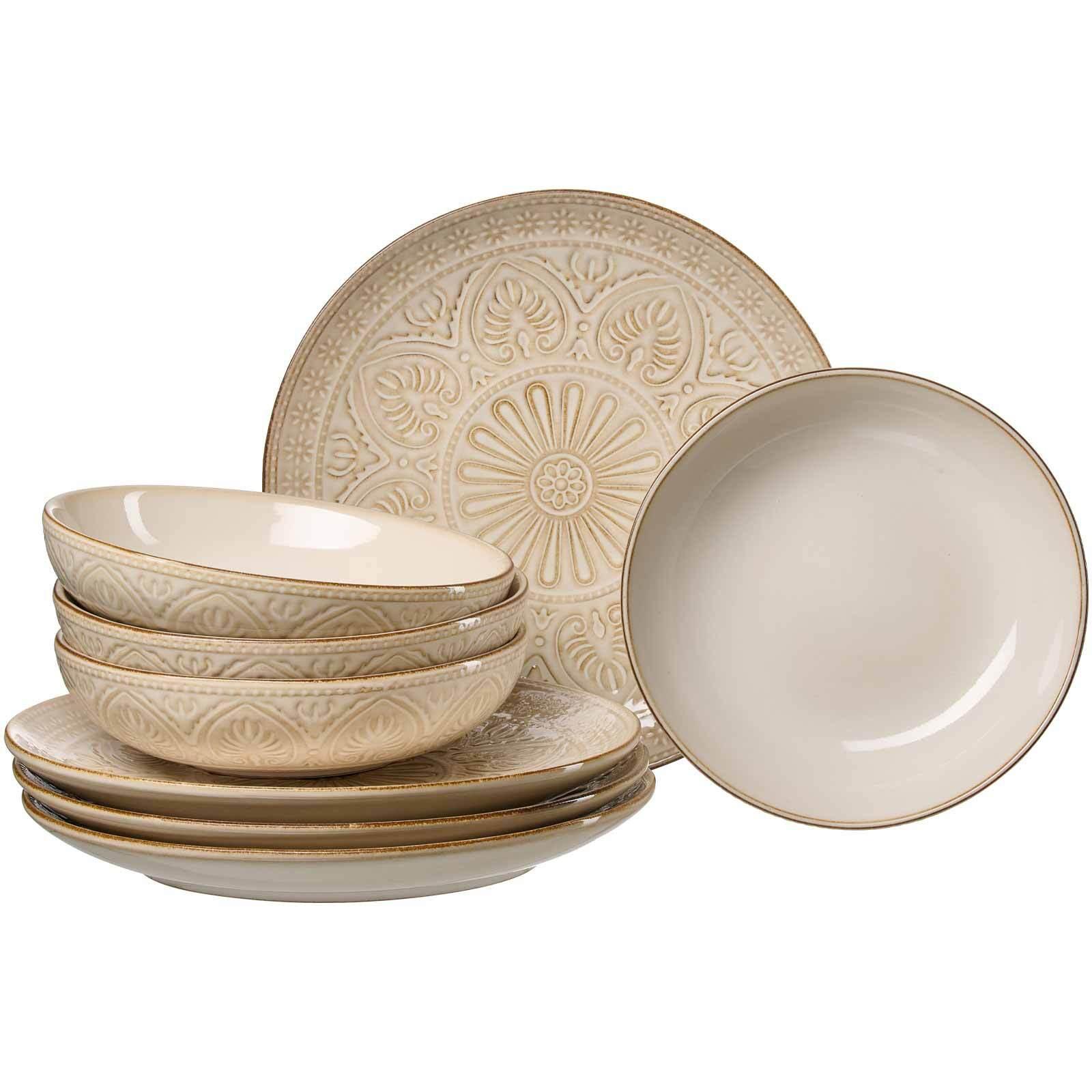 SPEISESET Omara beige 8-tlg. - Beige, Keramik (22/29/28cm) - Ritzenhoff Breker