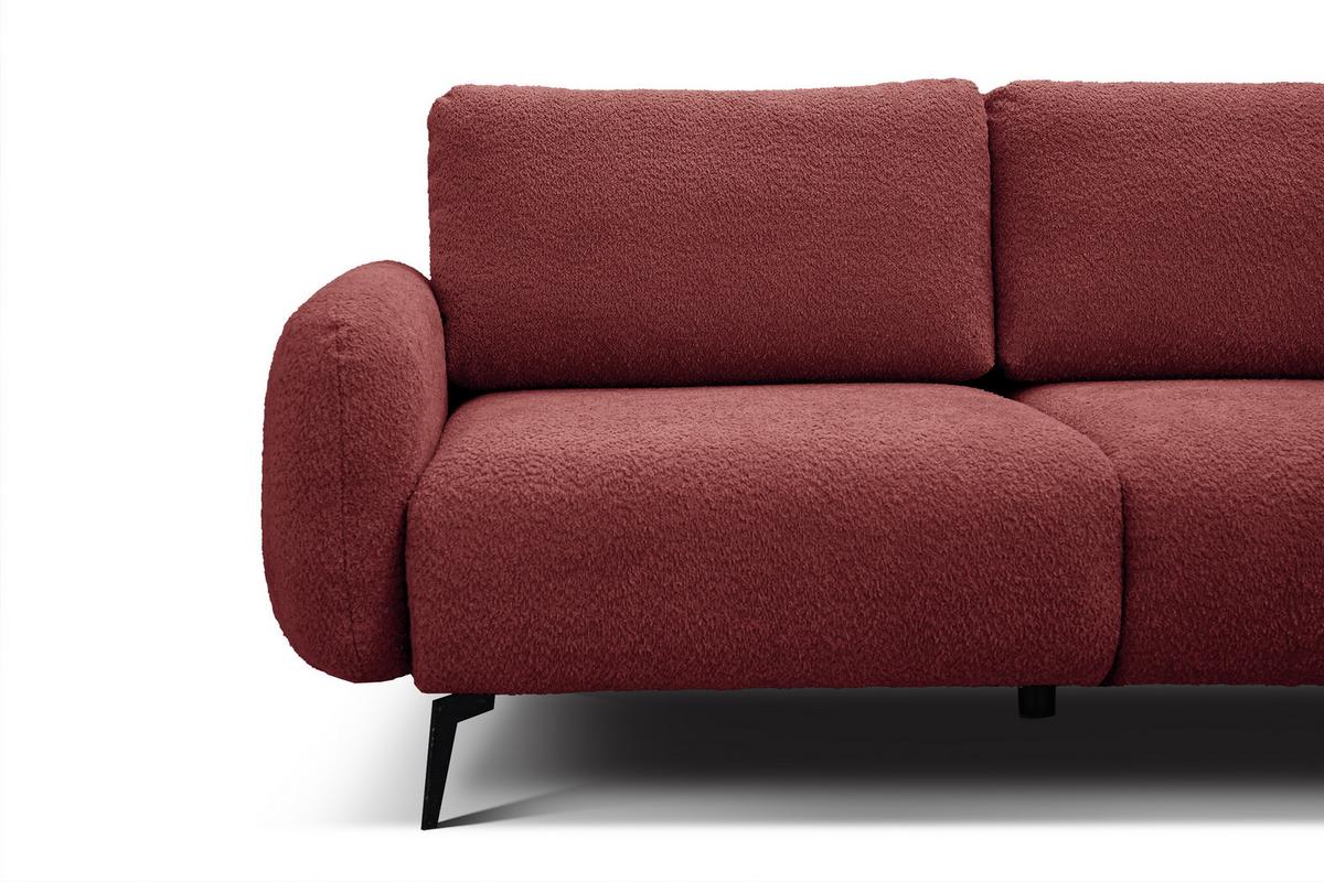 SOFA FEBE 3-Sitzer, bordeaux - Bordeaux/Schwarz, Holz/Textil (190/82/96cm) - Wozimo
