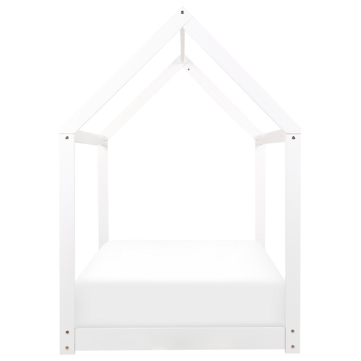 KINDER-HAUSBETT Weiß 90-200 cm Tosse - Weiß, Holz (90/200cm) - Beliani