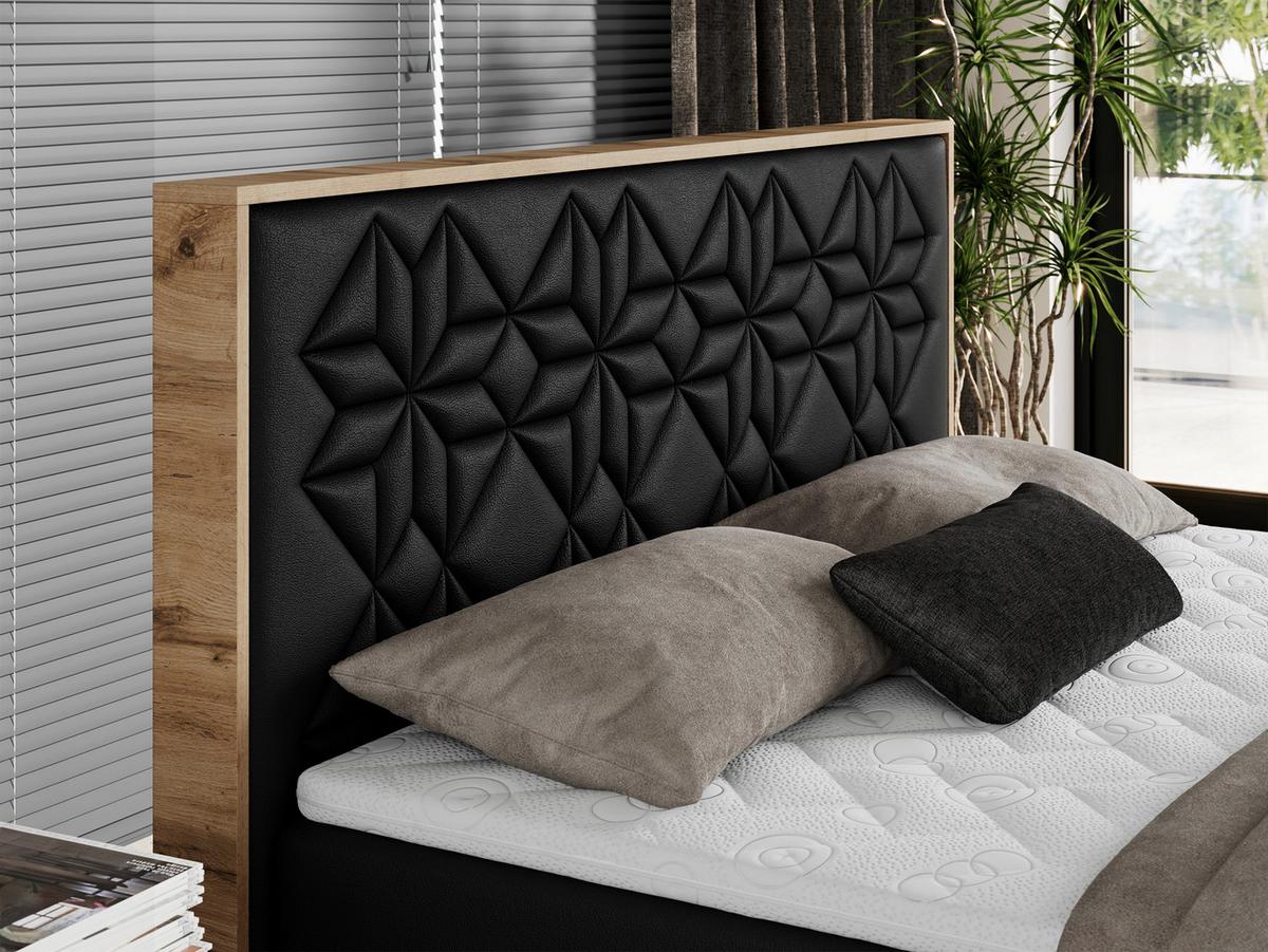 BOXBETT NESSI - 120/200 Schwarz Kunstleder - H4 - Schwarz, Holz/Textil (120/200cm) - MKS