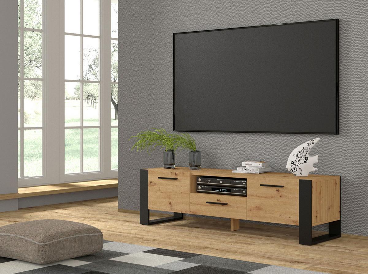 TV LOWBOARD Artisann 160/48/43 - Eiche Artisan, Holzwerkstoff (160/48/43cm) - RAUMHIRSCH FURNITURE