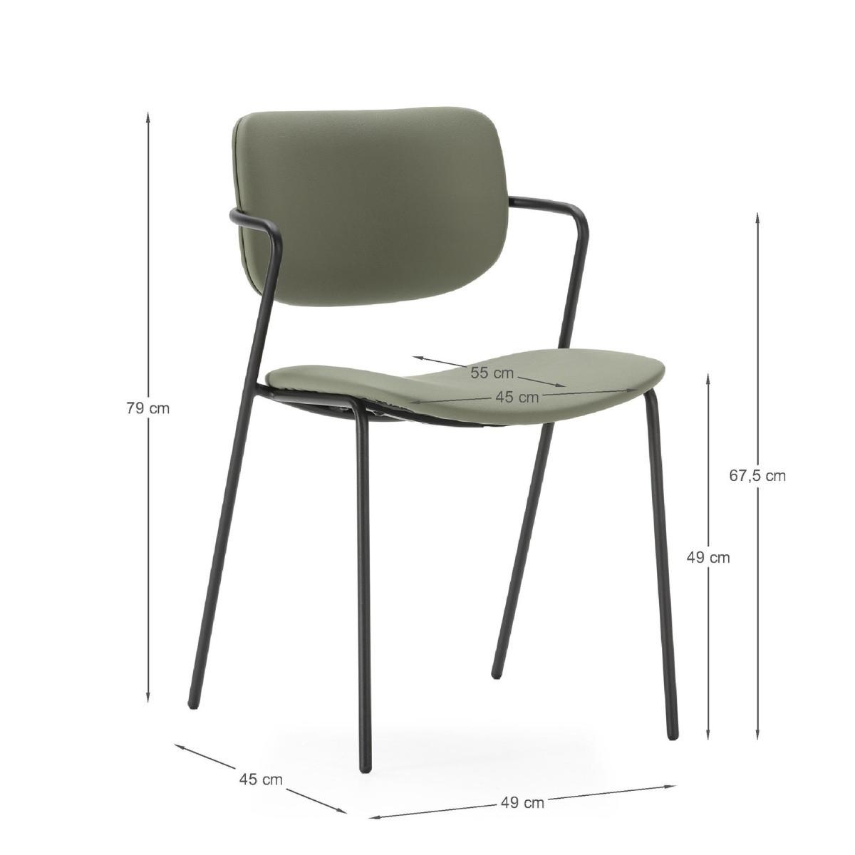 ESSZIMMERSTUHL Maika Grün 49/55/48 cm 2er-Set - Grün, Textil (55/48/49cm) - Calicosy