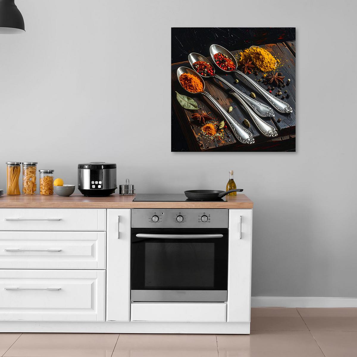 LEINWANDBILD Essen & Trinken 50x50cm - Multicolor, Textil (50/50cm) - Feeby