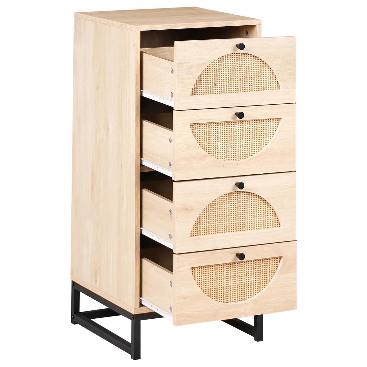 KOMMODE mit 4 Schubladen Hellbraun Botwood - Hellbraun, Holzwerkstoff (40/90/40cm) - Beliani