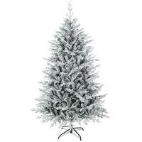 KÜNSTLICHER Weihnachtsbaum 180 cm künstlich Tannenbaum mit Schnee, 1976 Spitzen - Grün, Kunststoff (180cm) - HOMCOM