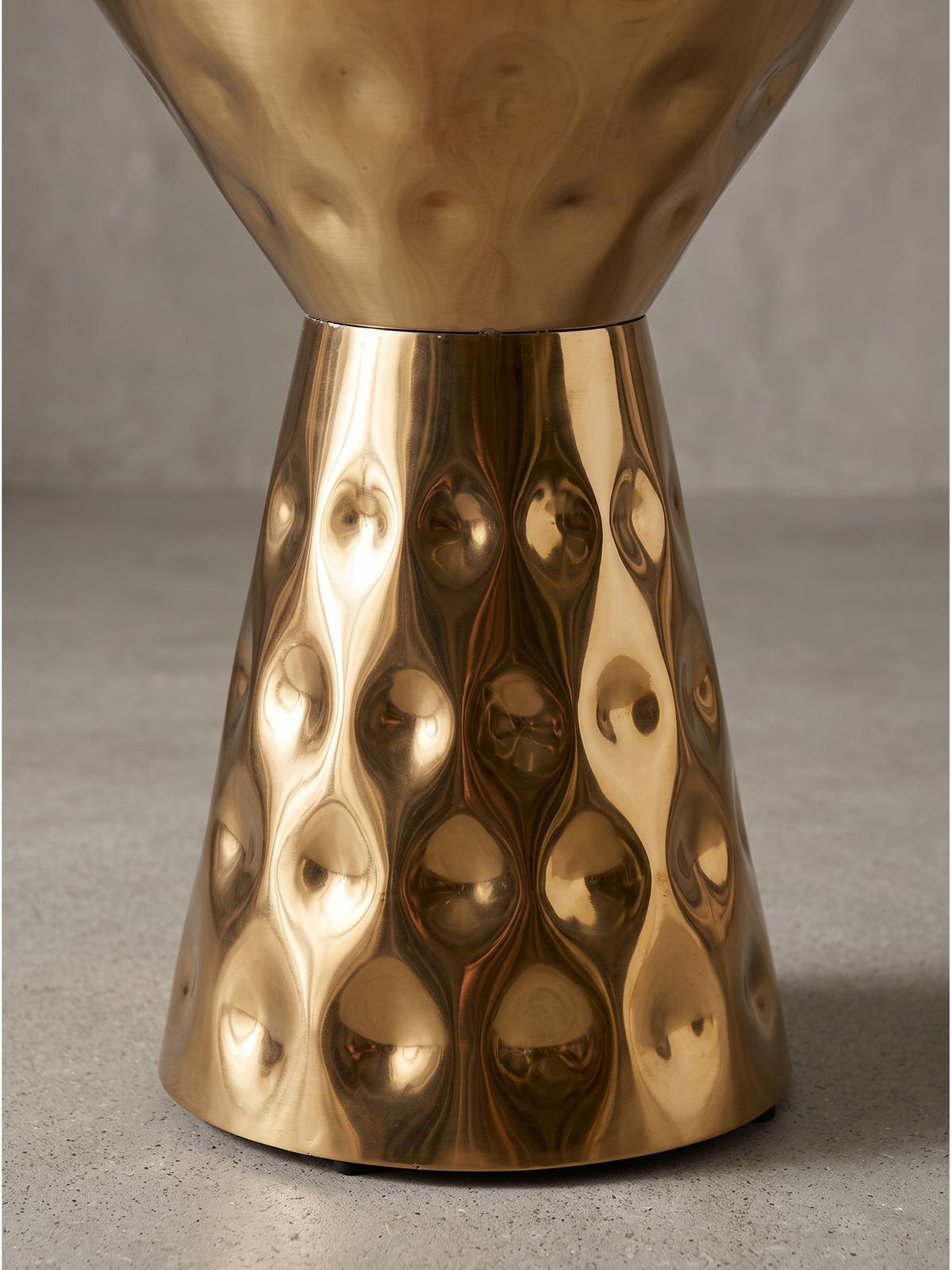 BEISTELLTISCH MAYENNE, Aluminium, handgefertigt, Gold, Ø 36 x 51 cm - Goldfarben, Metall (36/36/51cm) - KADIMA DESIGN