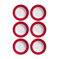 SUPPENTELLER Doppio Rot ø 22 cm 6er Set - Rot, Keramik (22cm) - Ritzenhoff Breker