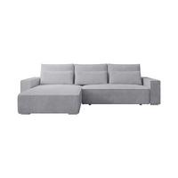 ECKSOFA Alice mit Bettkasten und Schlaffunktion, Cordstoff in L-Form - Grau, Textil (289/184cm)