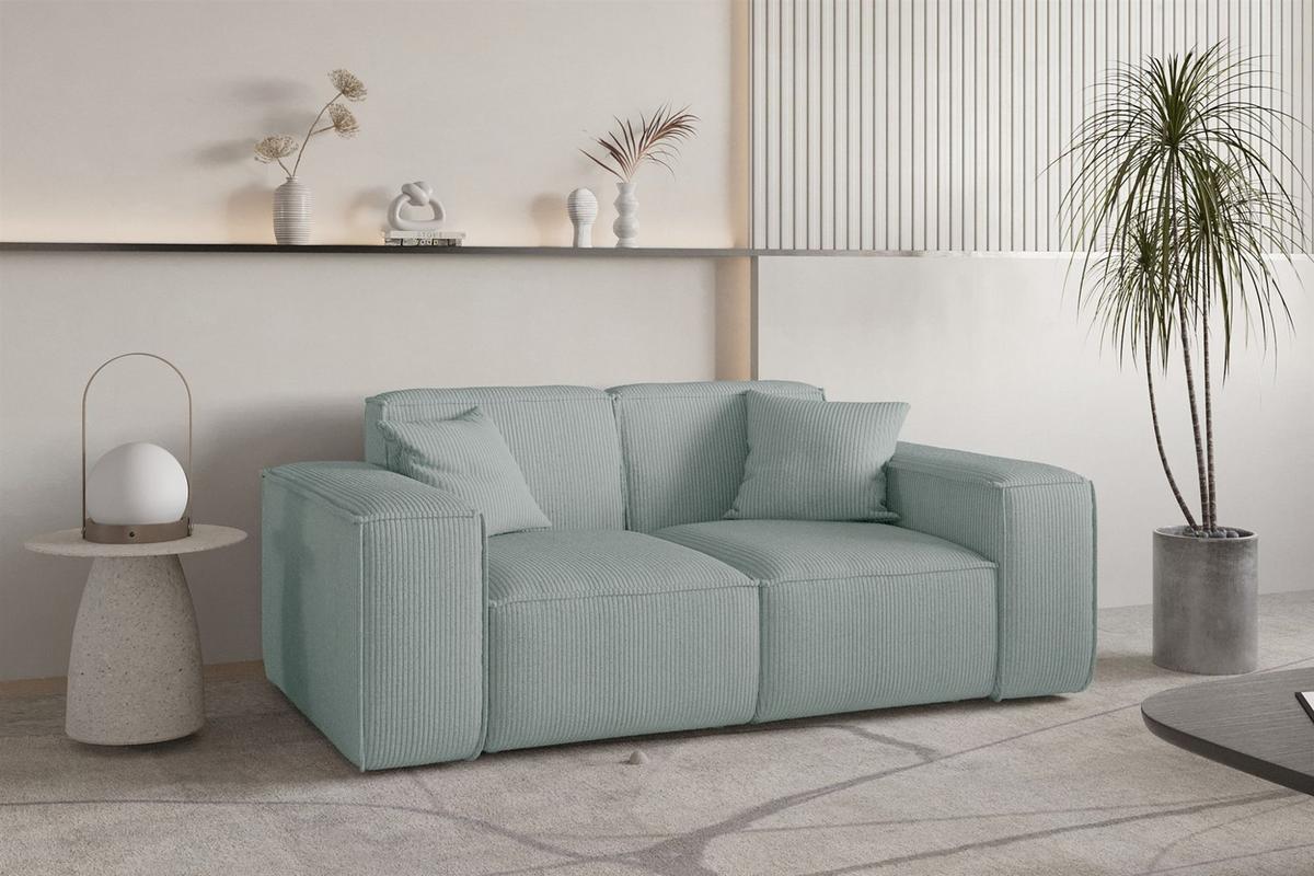 SOFASET Celes Premium 3-2-1 Stoff Scala - Pastellblau, Holzwerkstoff/Textil (225/73/88cm) - Fun Möbel