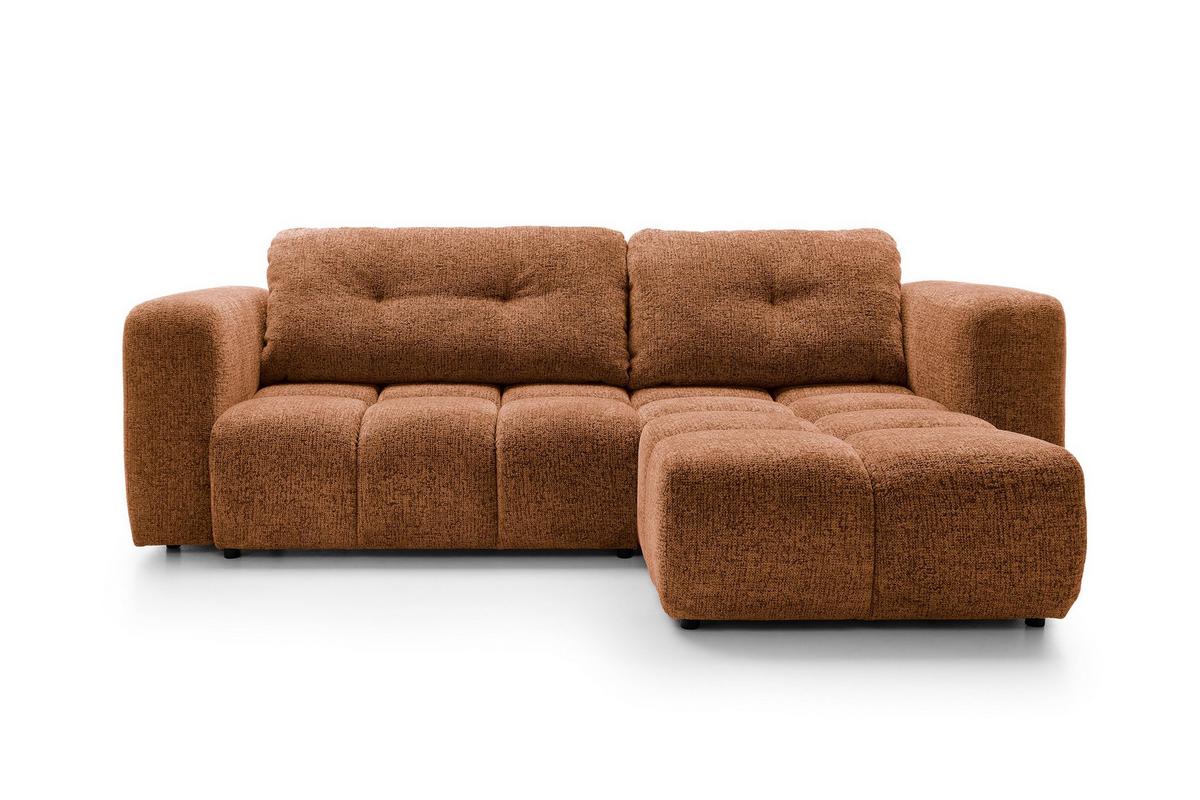 ECKSOFA ARTE 02 Orange Chenille mit Schlaffunktion - Orange, Holz (273/176cm) - MASSENO