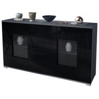 SIDEBOARD Grömitz Schwarz Hochglanz - Schwarz Hochglanz, Holzwerkstoff (138.5/75.5/35cm) - Vladon