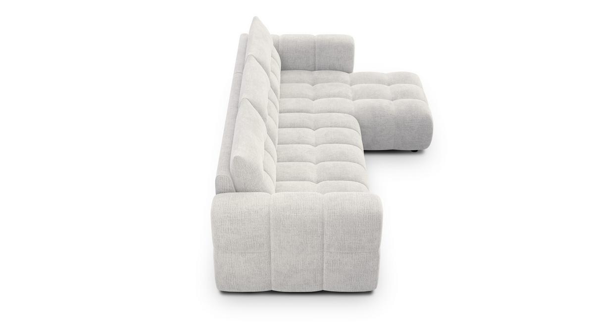 ECKSOFA CLOUDI 4-Sitzer rechts, creme - Creme/Schwarz, Holz/Textil (294/160cm) - Wozimo