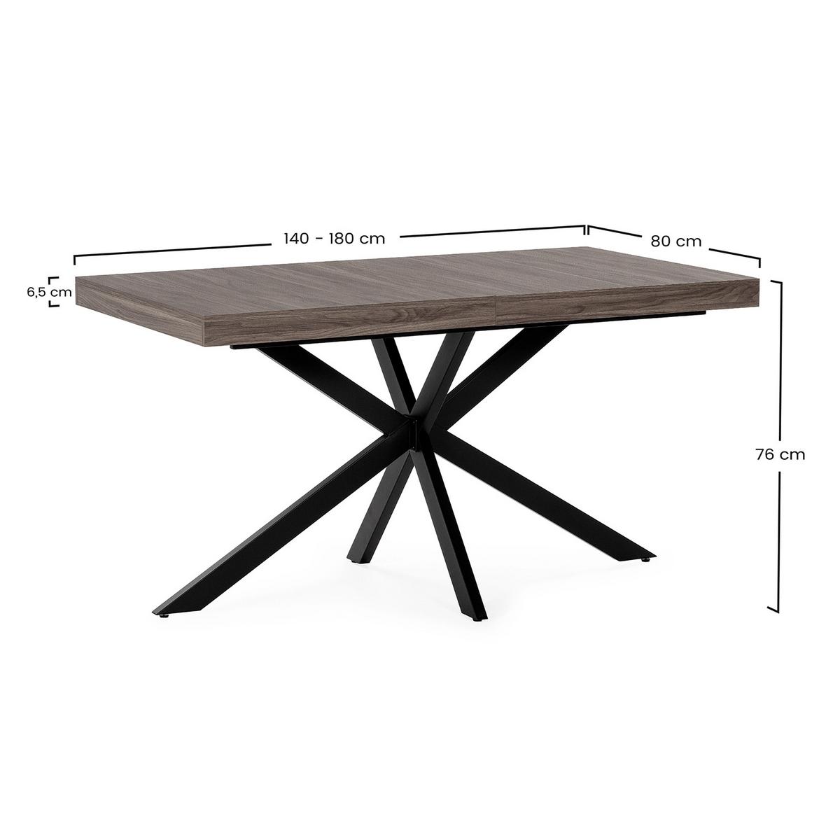 ESSTISCH Genova Walnuss-Optik, 140-180 cm - Walnussfarben, Holzwerkstoff (80/140/75cm) - VS Venta-stock