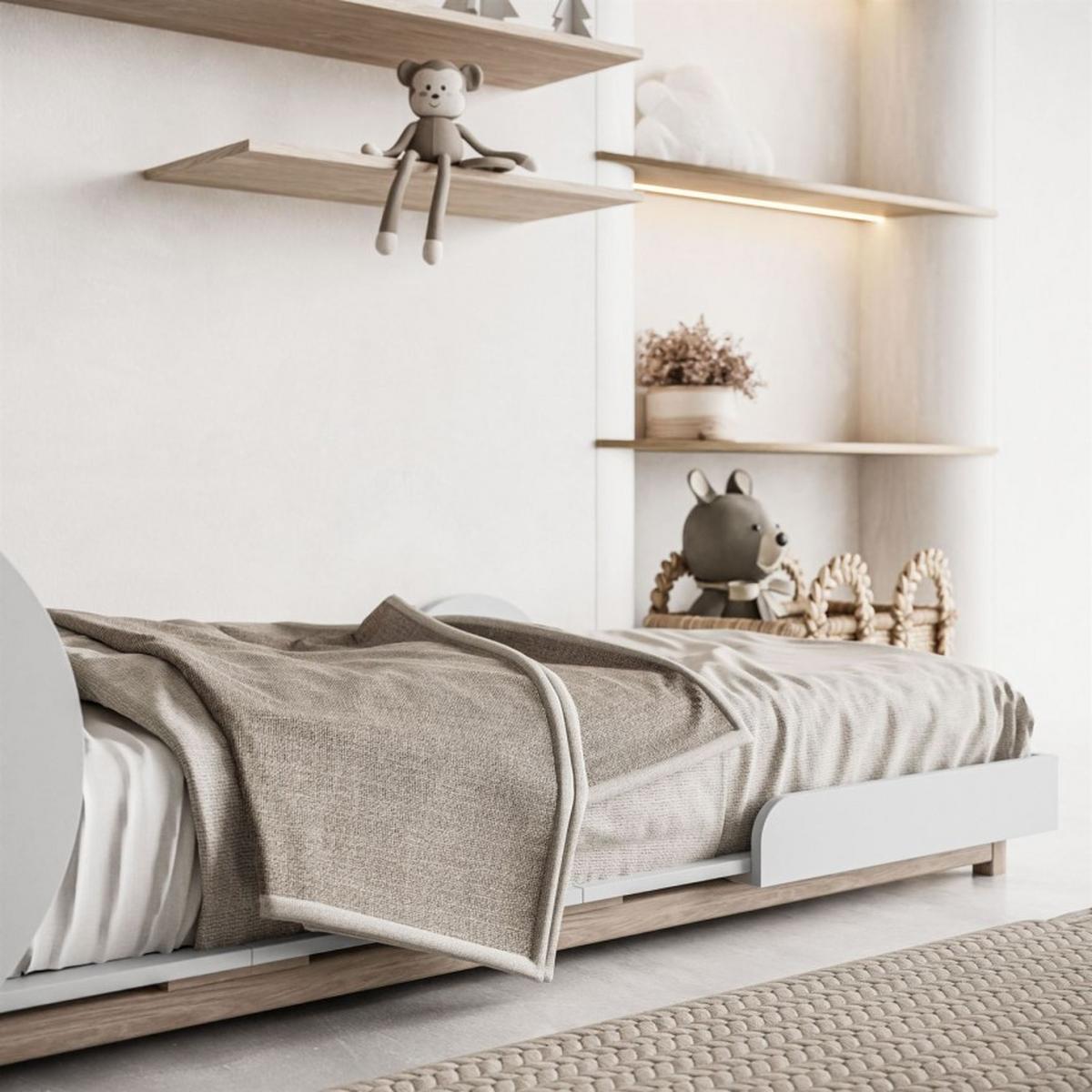 KINDERBETT BLOOM 90x160-200 cm - Kaschmir, Holzwerkstoff (204/58/106cm) - Lookway