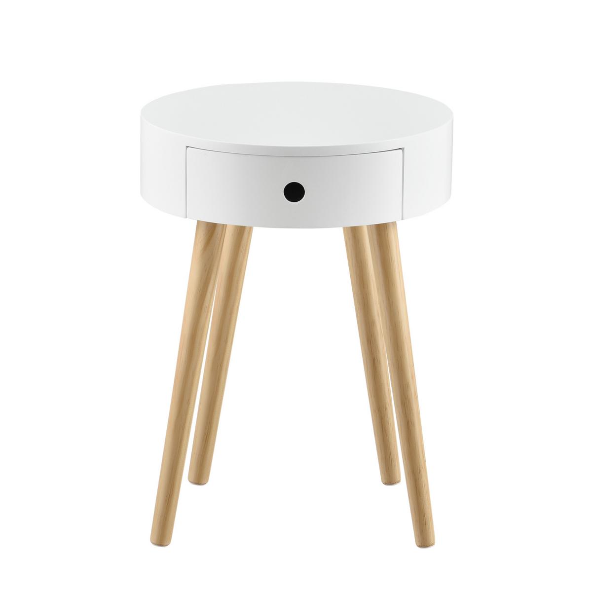 NACHTTISCH Aurich - Weiß, Holzwerkstoff (38/50/38cm) - [en.casa]