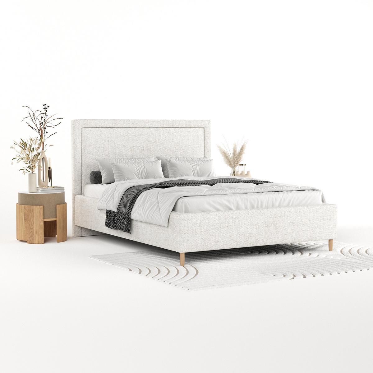 POLSTERBETT Vega 120/200 cm Creme im Neve Stoff - Creme/Naturfarben, Holz/Holzwerkstoff (120/200cm) - AltaBeds