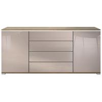 SIDEBOARD Faro Sandgrau Hochglanz - Sandfarben, Holzwerkstoff (166.5/75.5/35cm) - Vladon