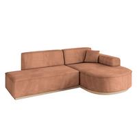 ECKSOFA Ottomane Rechts ARRIO-L1 - 243x171x83 cm Apricot - Koralle, Holzwerkstoff/Textil (243/171cm) - ALTDECOR