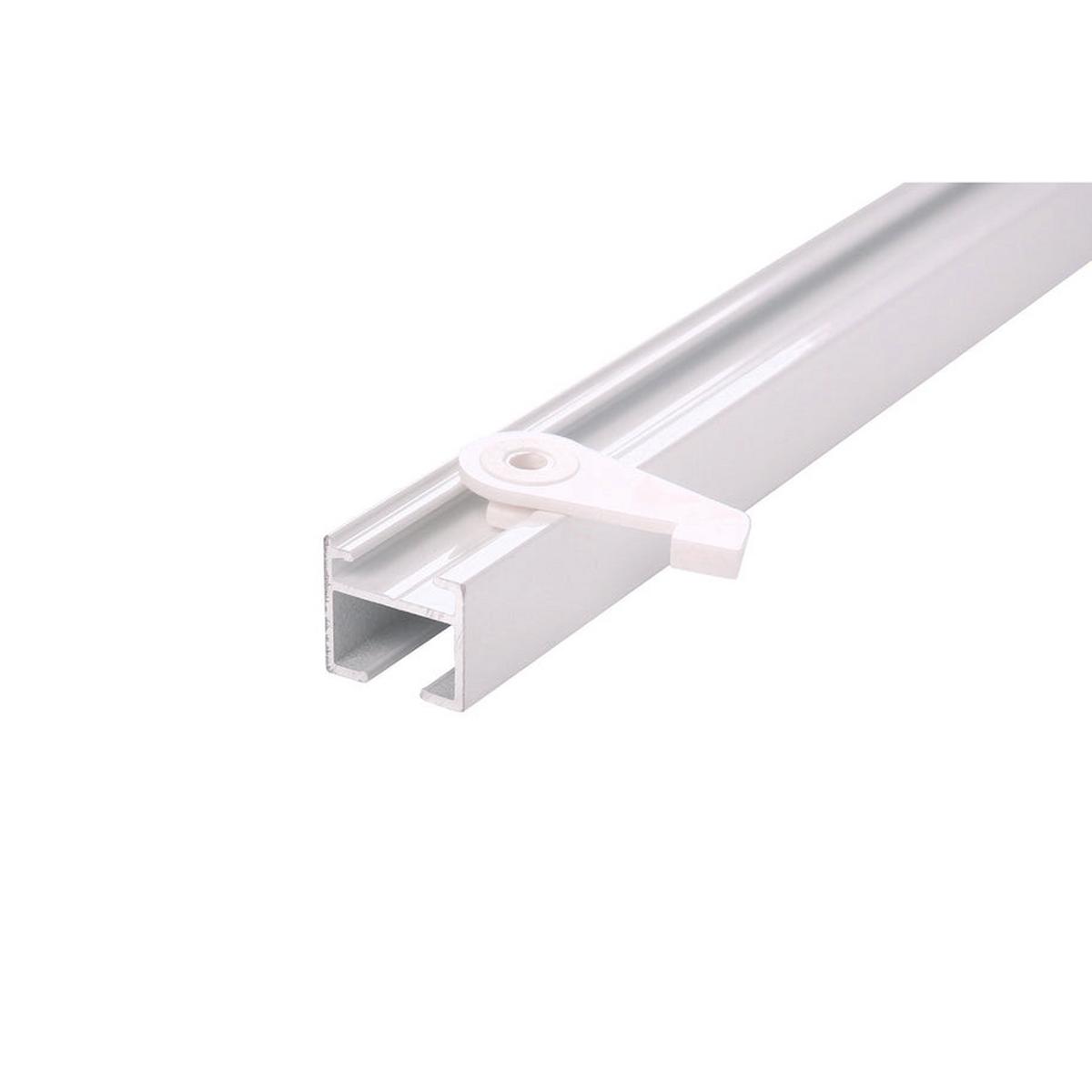 GARDINENSCHIENE auf Maß 1-lauf Deckenmontage Square 510cm - Weiß, Metall (510cm) - Deco-Raum