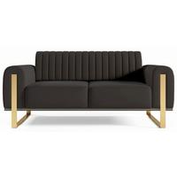 SOFA Parissa 164 cm - Goldfarben/Schwarz, Textil/Metall (164/79/92cm) - Selsey