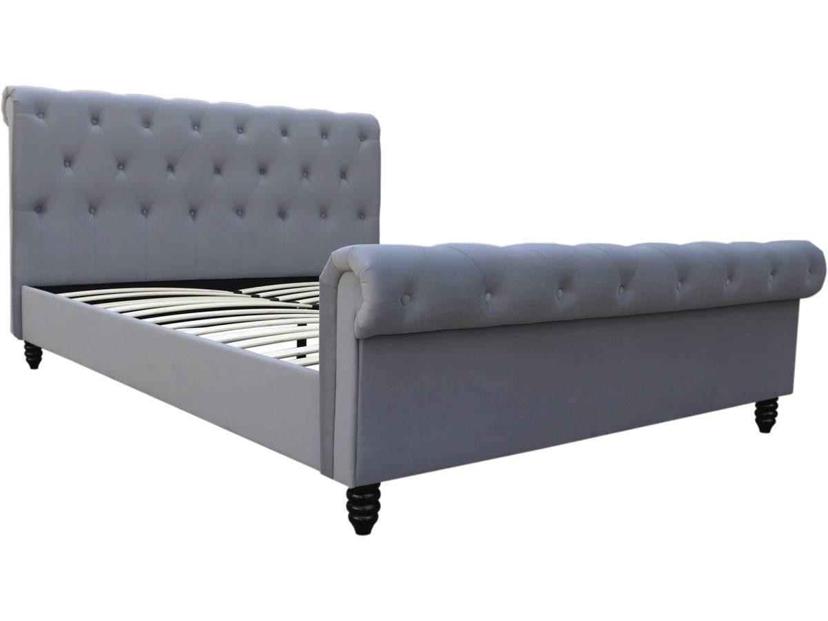 BETT godefroy Grau - Grau, Textil (190/140cm) - Habitat Garten