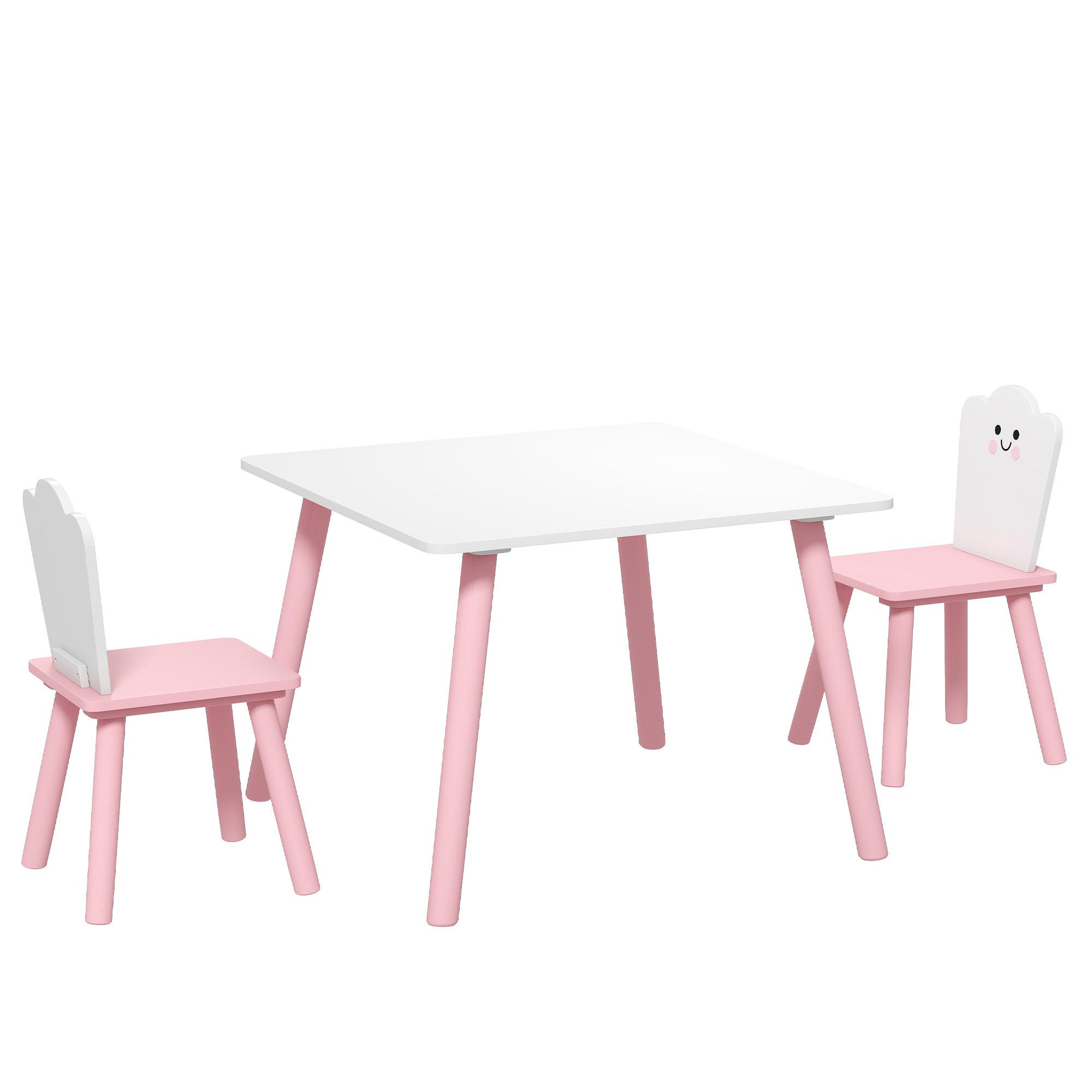 KINDERTISCH-UND-STUHL-SET MDF-Kiefernholz Rosa - Rosa, Holz/Holzwerkstoff (60/44/60cm) - AIYAPLAY