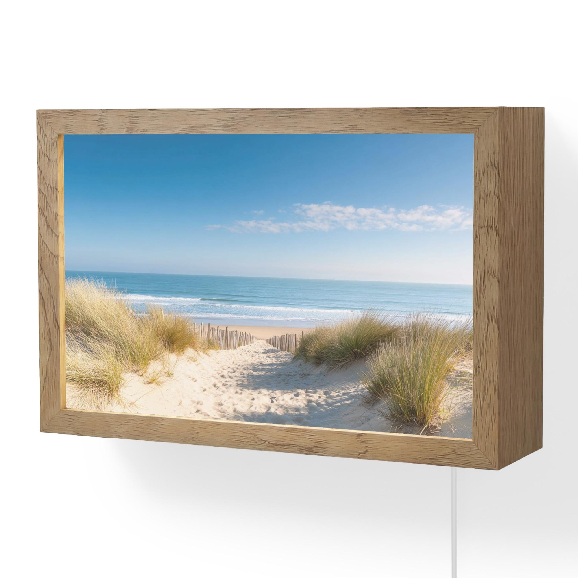 WANDLEUCHTE Strand - Meer - Düne - Sand - Sommer 30x20 cm - Sandfarben, Holzwerkstoff (30/20/8cm) - OnlyWow