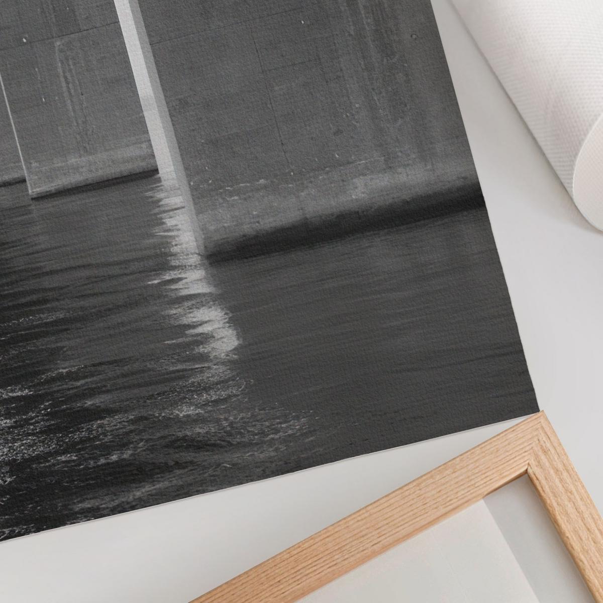 POSTER - 59x84 cm - Sample - Brücke und Wasser - Grau, Textil (59/84/0.1cm) - TULUP