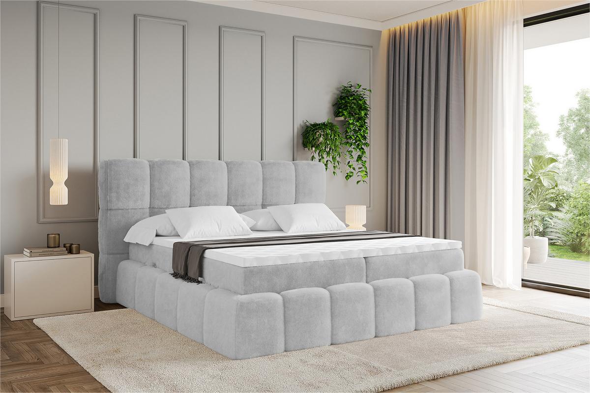 BOXBETT - AURI-H3 - 160x200 Grau Lapitt - Anthrazit, Holzwerkstoff (160/200cm) - ALTDECOR