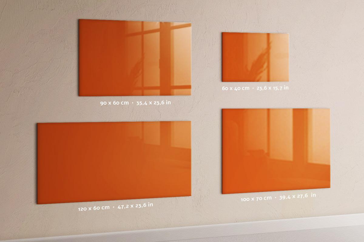 MAGNETTAFEL 120x60 Orange schwarzer Marker - Orange, Glas (120/0.4/60cm) - TULUP